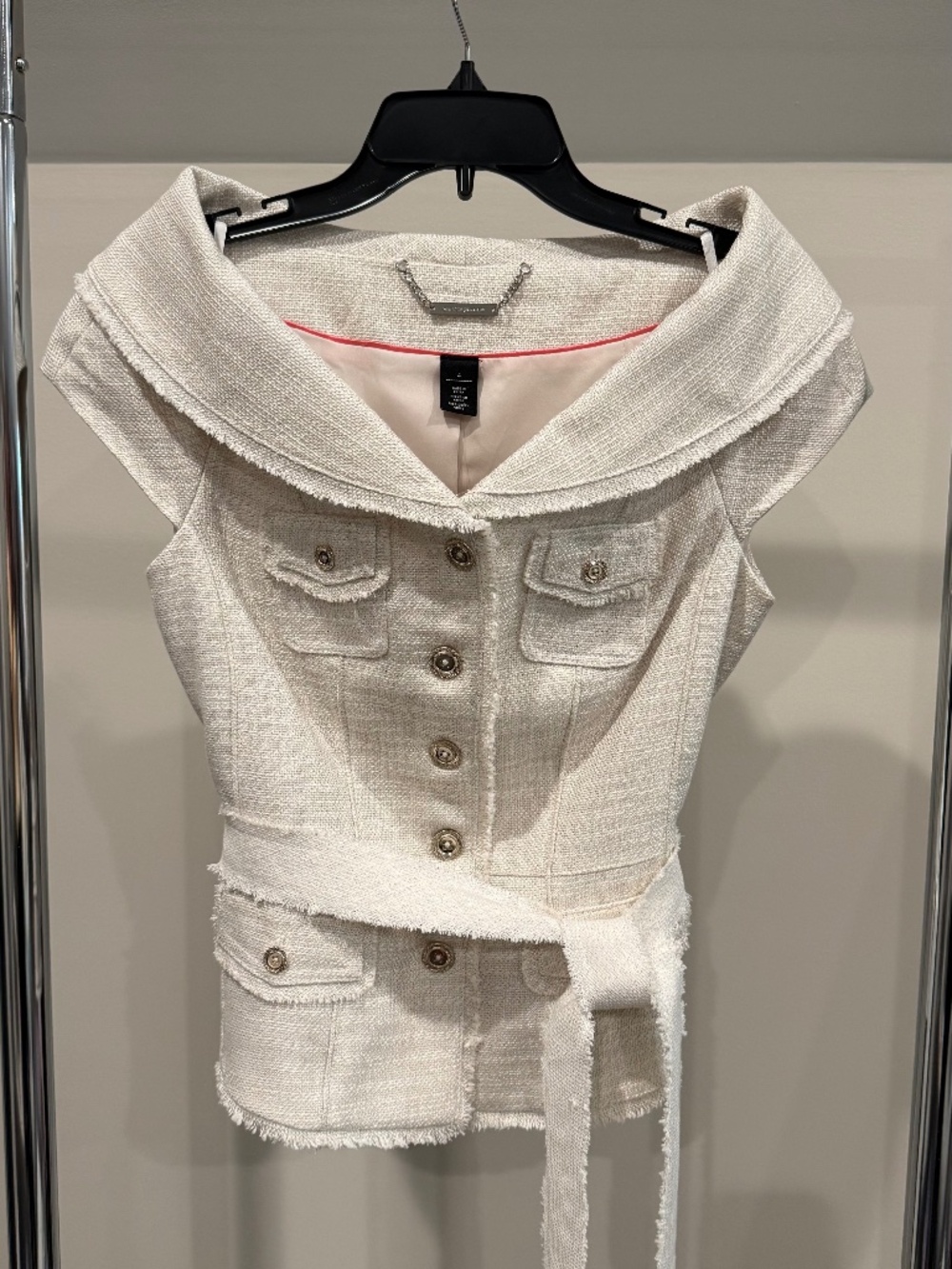 White House Black Market “Portrait Jacket” Size 4 NEW. RETIRED (belted vest)